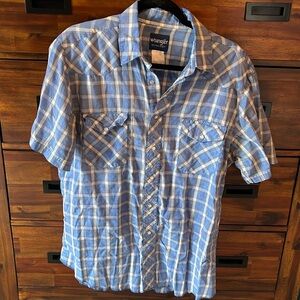 Pearl snap button down Western shirt.